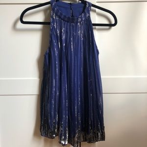 Anthropologie Ranna Gill Blue Sequin Top